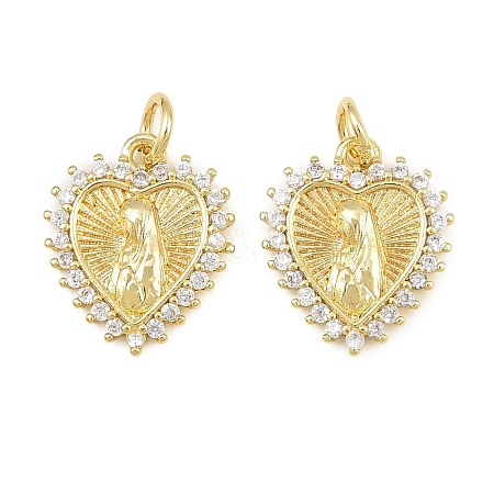 Religion Brass Micro Pave Clear Cubic Zirconia Pendants CU-CBA9482-01G-05-1