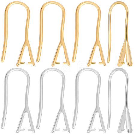 32Pcs 2 Colors Brass Earring Hooks KK-BBC0022-95-1