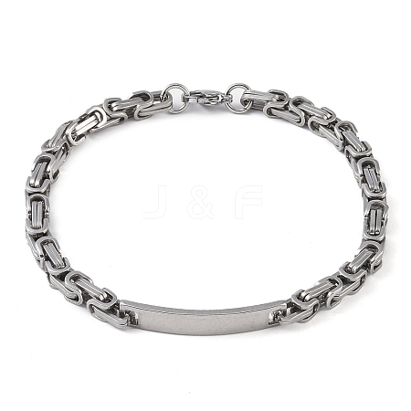 Tarnish Resistant 201 Stainless Steel ID Bracelets BJEW-F331-08P-1