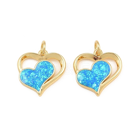 Brass & Synthetic Opal Pendants RE-CBA56CE-09G-01-1