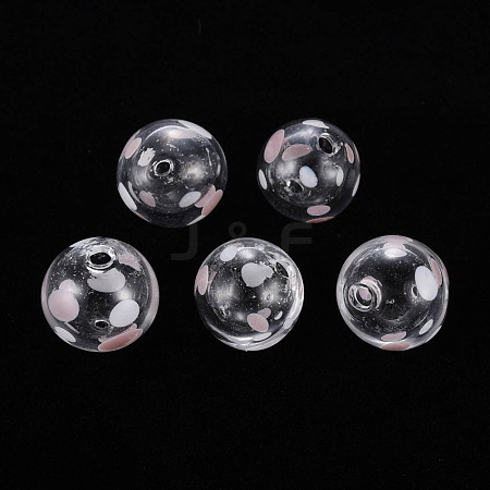Transparent Handmade Blown Glass Globe Beads GLAA-T012-17-1