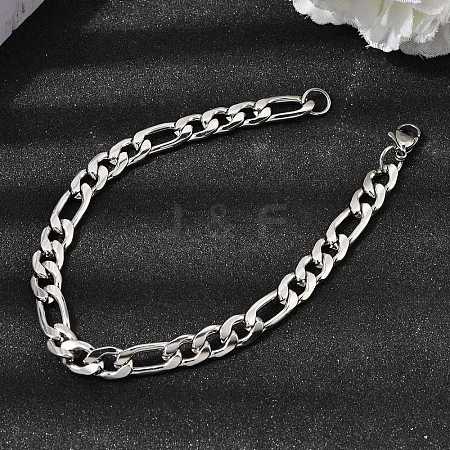 201 Stainless Steel Curb Chain Bracelets for Men STAS-T077-22A-01P-1