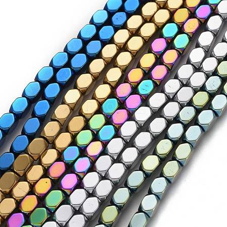 Vacuum Plating Non-magnetic Synthetic Hematite Beads Strands G-O191-04-1