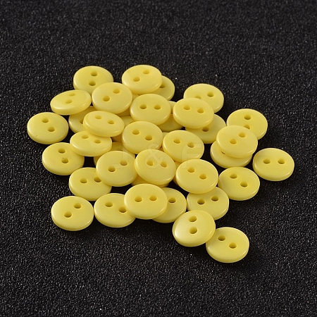 2-Hole Flat Round Resin Sewing Buttons for Costume Design BUTT-E119-18L-18-1