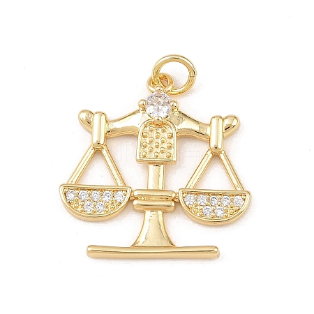 Brass Micro Pave Cubic Zirconia Pendants KK-G544-29G-1