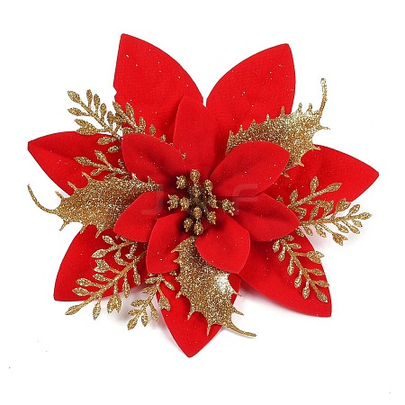 Glitter Polyester & Plastic Artificial Flower AJEW-C039-01C-1