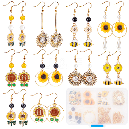 SUNNYCLUE DIY Sunflower and Bee Earring Making Kit DIY-SC0020-20-1