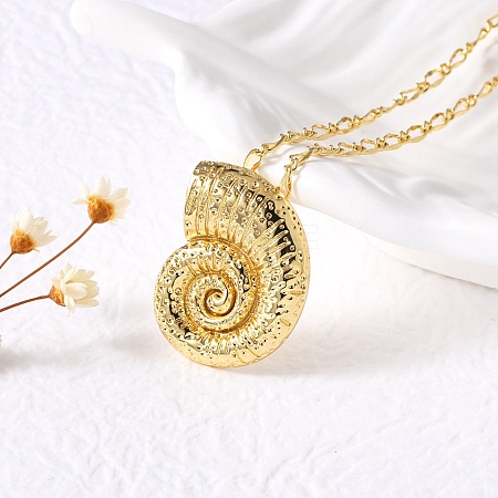 Brass Pendant Necklaces LS-NJEW-S385-05A-G-1