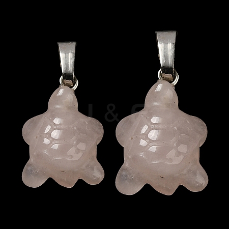 Natural Rose Quartz Pendants G-F758-A05-P-1