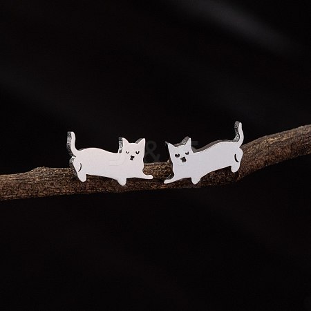 Stainless Steel Small Animal Stud Earrings for Women PW-WG5B49B-18-1