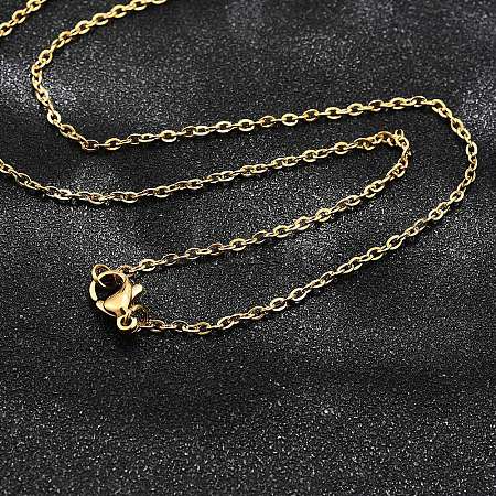 Ion Plating(IP) 304 Stainless Steel Cable Chains Necklaces NJEW-F226-04G-04-1