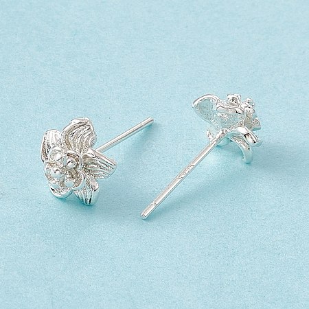 Brass Flower Stud Earrings for Women KK-A172-18S-1