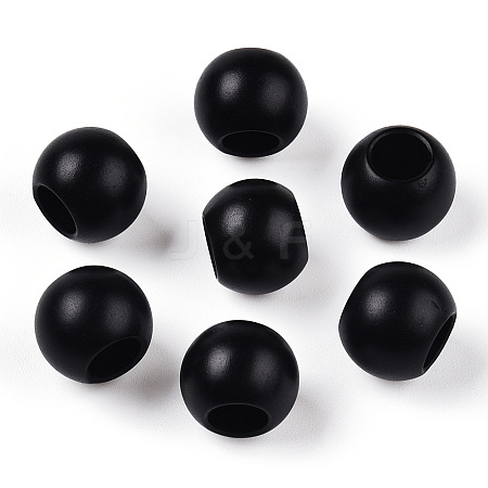 Matte Spray Painted Acrylic European Beads X-ACRP-Q017-03A-01-1