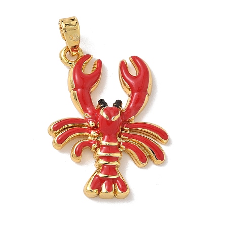 Brass Enamel Pendants KK-Z124-01G-03-1