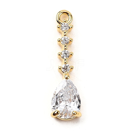 Brass Micro Pave Cubic Zirconia Pendants KK-F901-04A-G-1