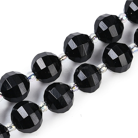 Natural Black Onyx(Dyed & Heated) Beads Strands G-G182-B06-05-1