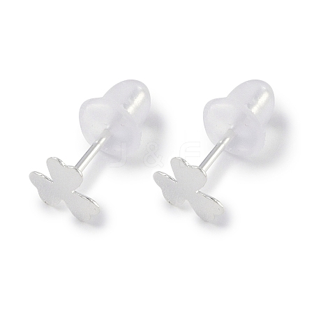 999 Fine Silver Stud Earrings for Women EJEW-S215-30S-08-1