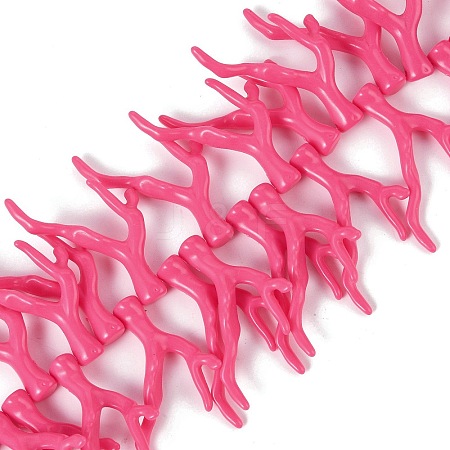 Opaque Acrylic Imitation Coral Beads Strands SACR-P033-02A-07-1