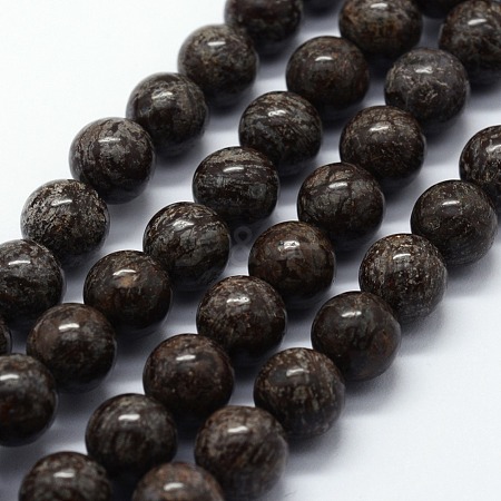 Natural Snowflake Obsidian Beads Strands G-I199-01-6mm-1