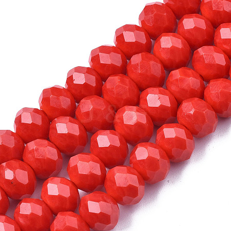 Opaque Solid Color Imitation Jade Glass Beads Strands EGLA-A044-P1mm-D22-1