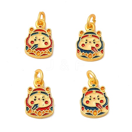 Rack Plating Alloy Enamel Pendants with Jump Ring ENAM-M048-29MG-1