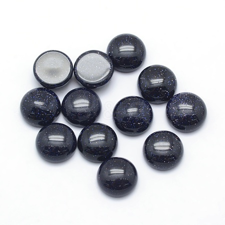Synthetic Blue Goldstone Cabochons G-P393-R22-12MM-1