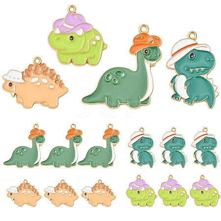 16Pcs 4 Styles Alloy Enamel Pendants FIND-YW0006-88-1