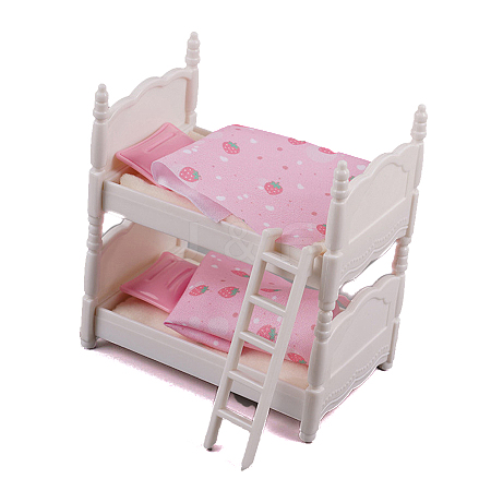 Mini Plastic Bunk Bed Miniature Ornaments PW-WG7342E-01-1