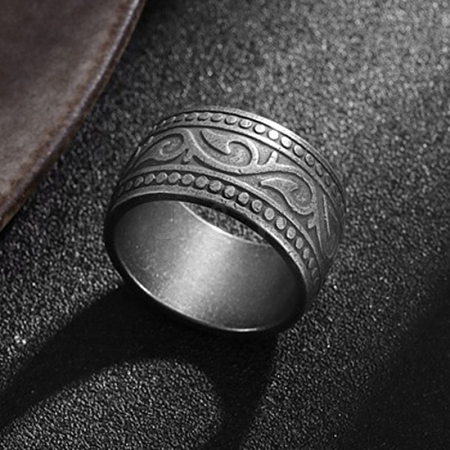 Stainless Steel Totem Finger Rings for Men WGDF4AB-69-1