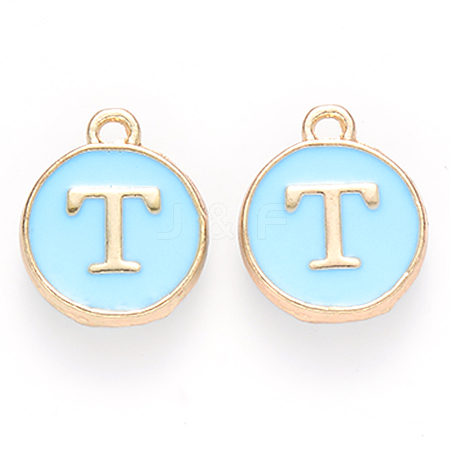 Golden Plated Alloy Enamel Charms X-ENAM-S118-04T-1