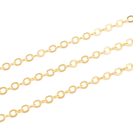 Brass Flat Oval Cable Chains X-CH030-G-1