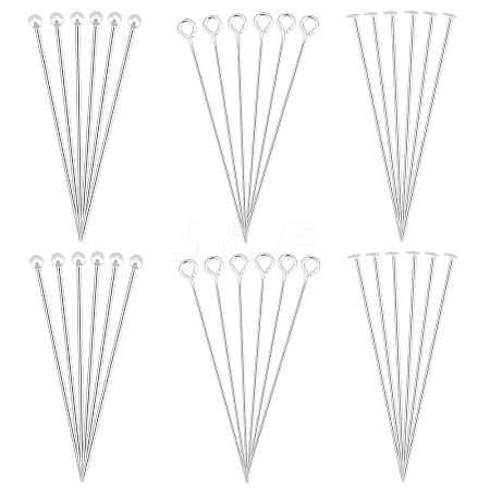 36Pcs 3 Styles 925 Sterling Silver Eye Pins STER-PH0002-65-1