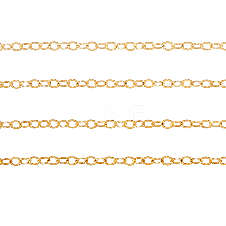 Brass Flat Oval Cable Chains CHC-CJ0001-12A-1