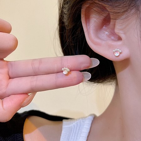 Golden Alloy Stud Earring WG78047-20-1