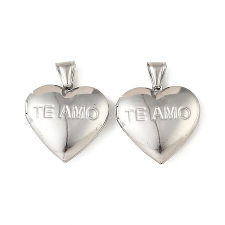 316 Stainless Steel Locket Pendants STAS-K321-21P-1