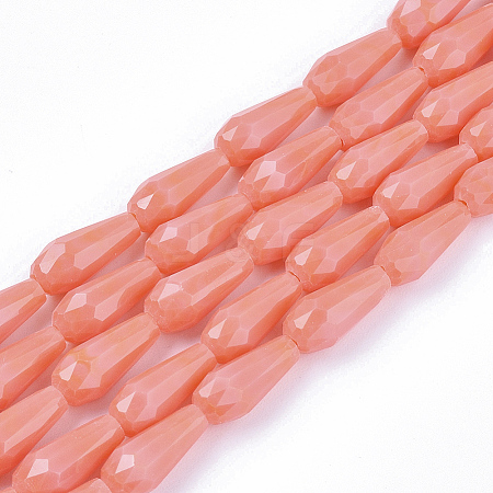 Opaque Solid Color Glass Beads Strands GLAA-T009-001C-1