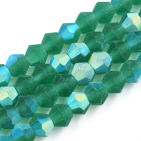 Imitate Austrian Crystal Bicone Frosted Glass Beads Strands LS-EGLA-A039-T2mm-MB10-1