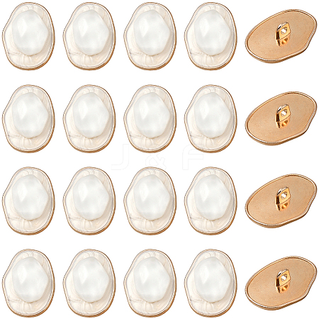 20Pcs 1-Hole Alloy Resin Buttons BUTT-CY0001-21B-1