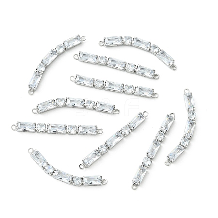 SHEGRACE Brass Pave Clear Cubic Zirconia Connector Charms XGRQ3P287-641P-1