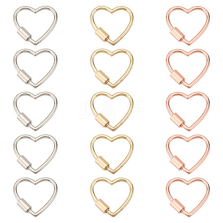 15Pcs 3 Colors Alloy Screw Carabiner Lock Charms FIND-AN0001-12-1