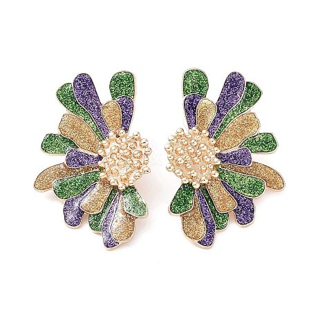 Carnival Theme Glitter Zinc Alloy Stud Earrings LS-EJEW-D087-02KCG-1