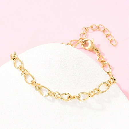 304 Stainless Steel Infinity Link Chain Bracelets BJEW-D458-05G-1