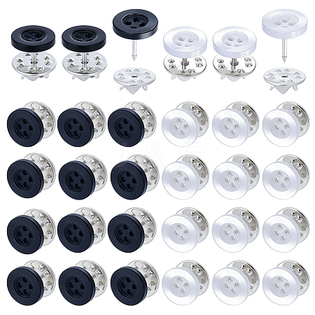 40Pcs 4-Hole Resin Button Lapel Pin Backs BUTT-NB0002-13A-1