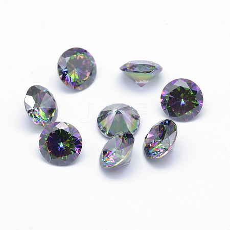 Cubic Zirconia Pointed Back Cabochons ZIRC-WH0011-01B-1