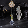 Pet Memorial Alloy Rhinestone Cat Paw Print Hanging Suncatchers HJEW-WH20022-03G-3