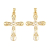 Brass Micro Pave Cubic Zirconia Pendants CU-CBAB3AD-11G-2