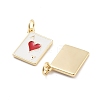 Playing Card Rack Plating Brass Enamel Pendants KK-G512-11G-3