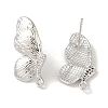 Brass Micro Pave Cubic Zirconia Studs Earring Findings LS-KK-K371-16P-2