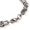 Tarnish Resistant 304 Stainless Steel Column Byzantine Chain Bracelets BJEW-B078-72P-3