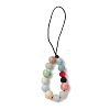 Natural Flower Amazonite with Glass Mobile Straps HJEW-JM02348-1